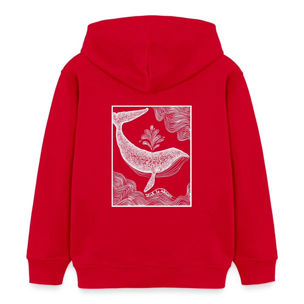 Wish To Wonder - whale | Kids’ Organic Hoodie - red