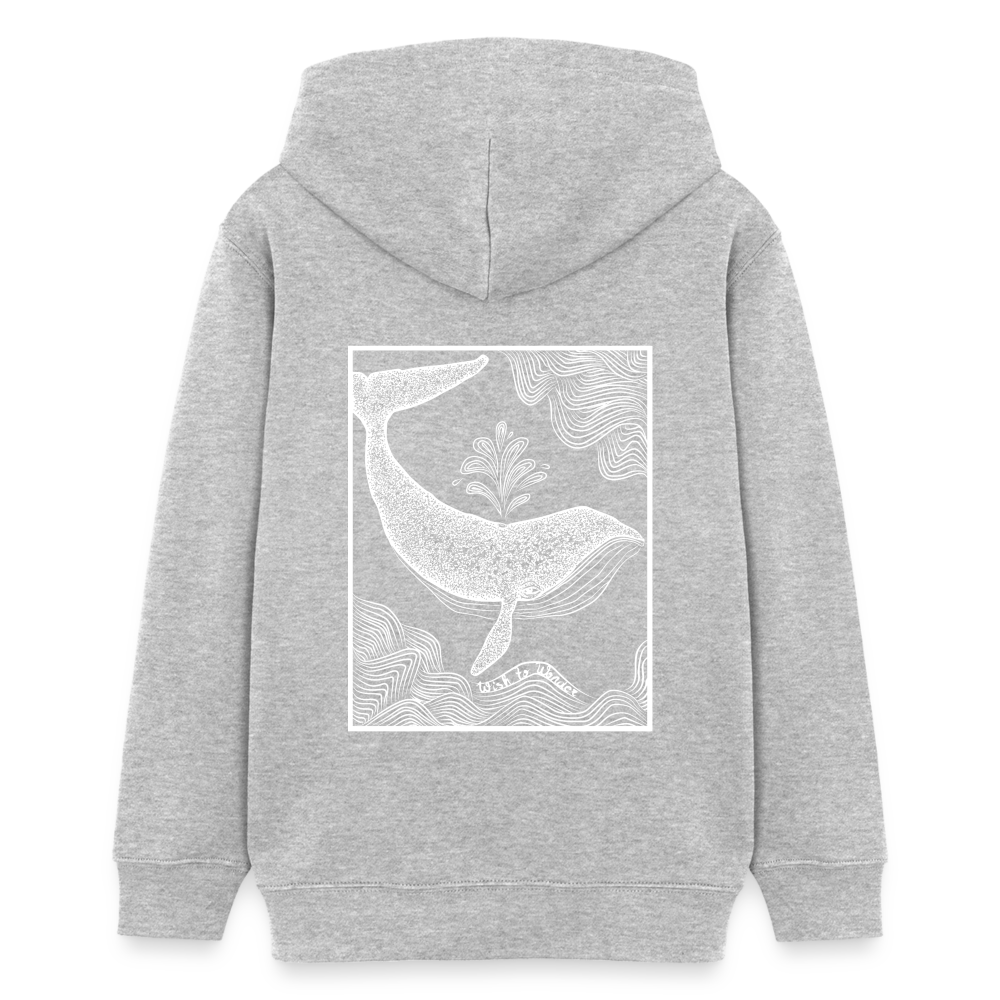 Wish To Wonder - whale | Teen Organic Hoodie - heather grey