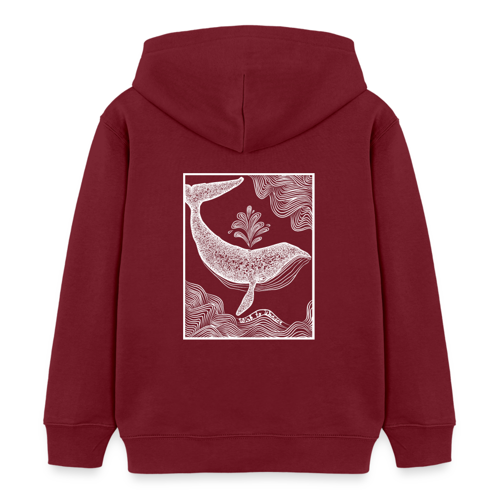 Wish To Wonder - whale | Kids’ Organic Hoodie - burgundy