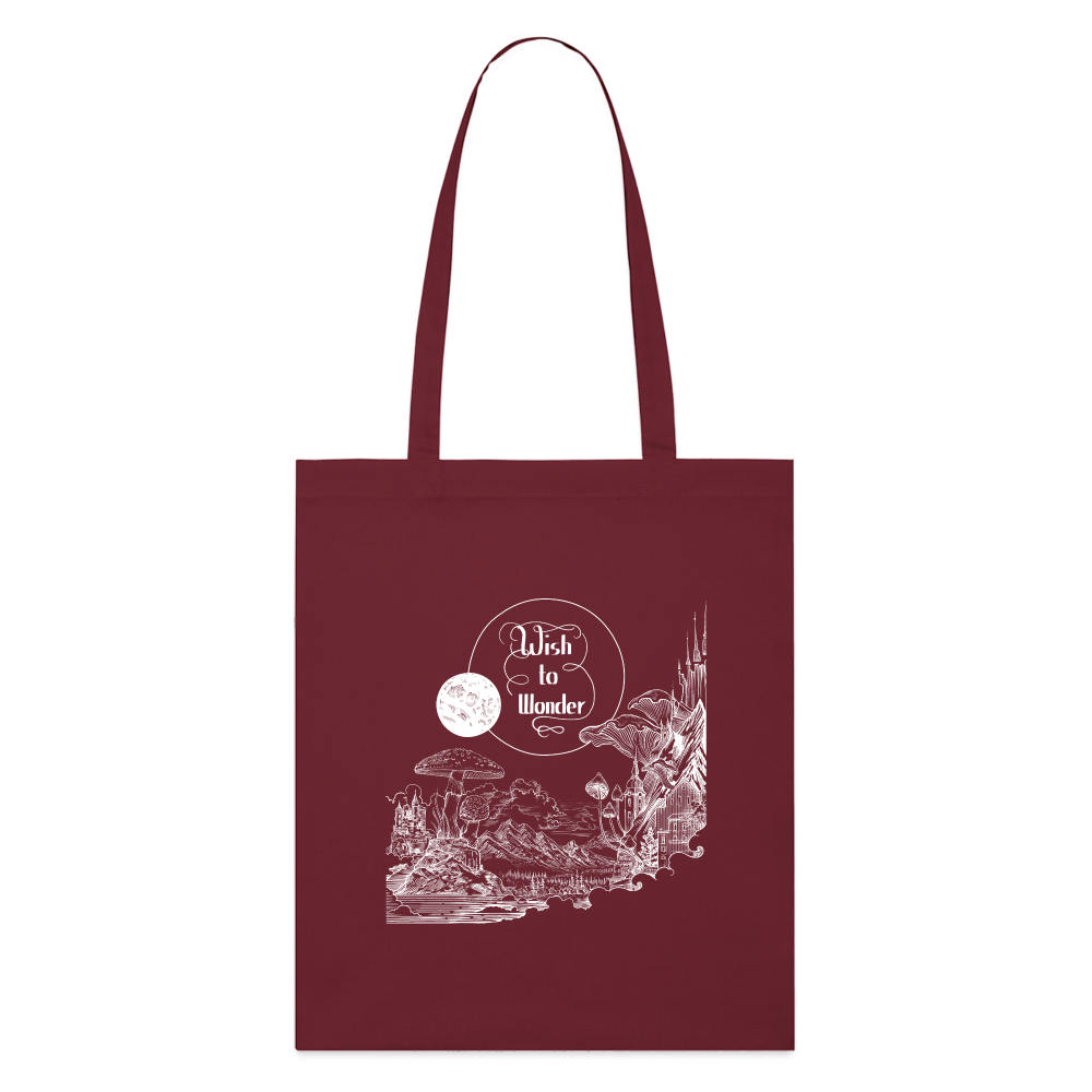 Wish To Wonder - Welcome To Wonderland | Organic Tote Bag - burgundy