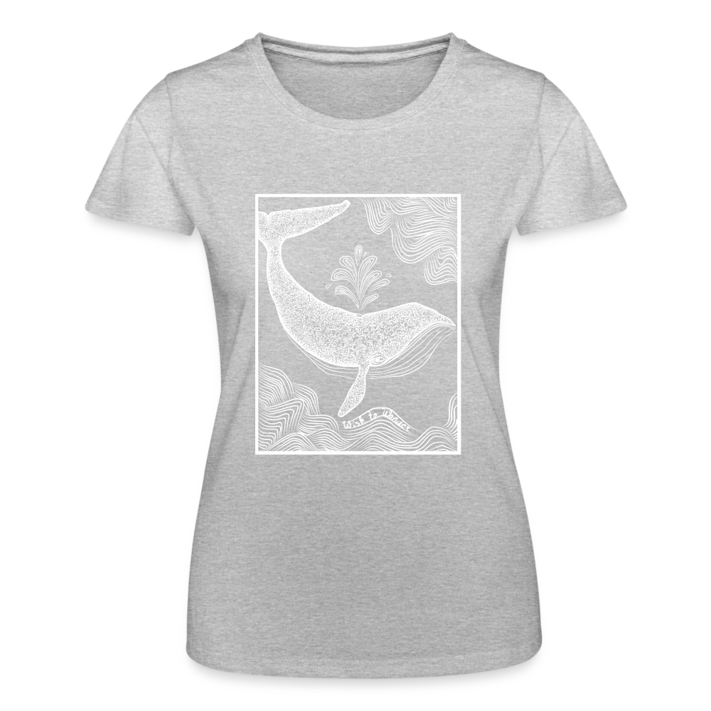 Wish To Wonder - Whale | Fruit of the Loom Women’s T-Shirt - heather grey