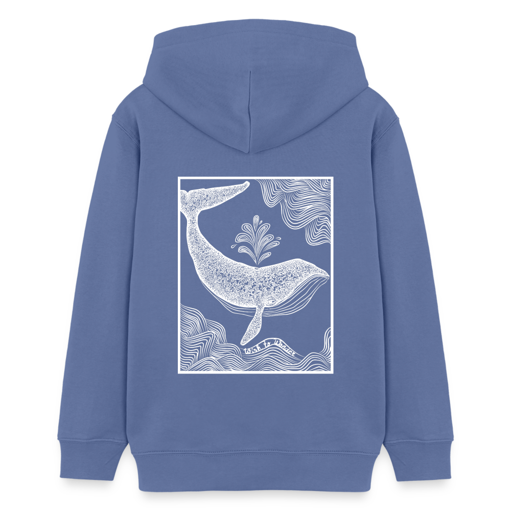 Wish To Wonder - whale | Teen Organic Hoodie - bright blue