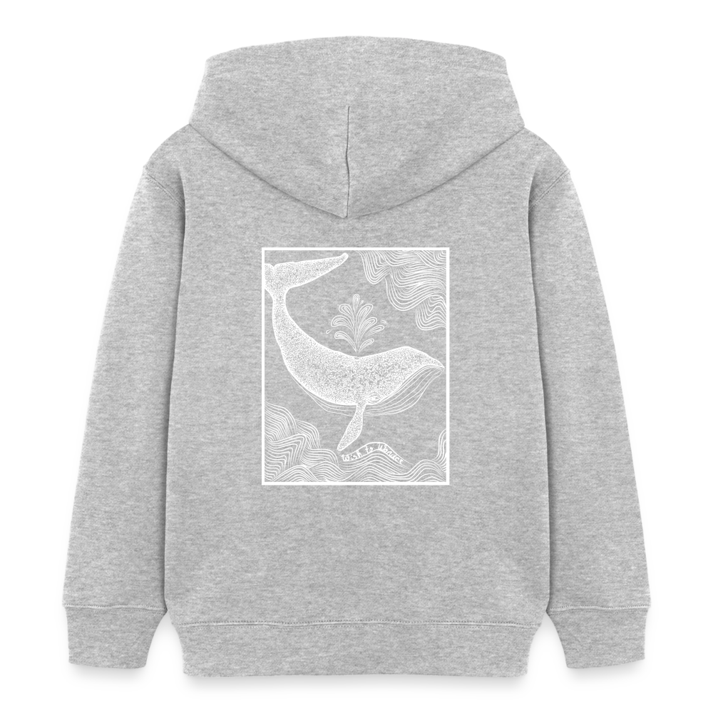 Wish To Wonder - whale | Kids’ Organic Hoodie - heather grey