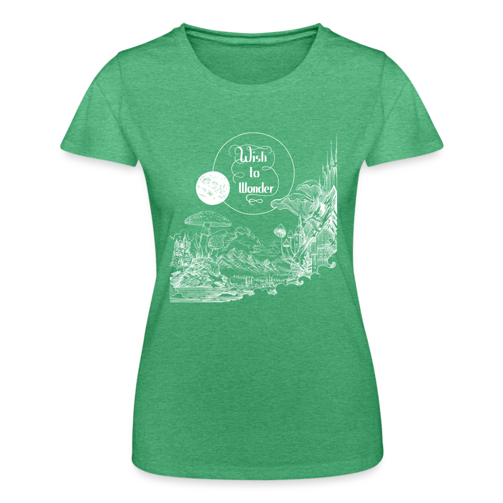 Wish To Wonder - Welcome To Wonderland | Fruit of the loom Women’s T-Shirt - heather green