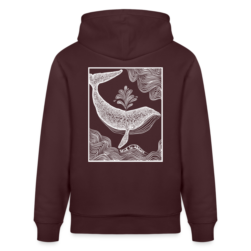 Wish To Wonder - whale | Unisex Organic Hoodie - maroon