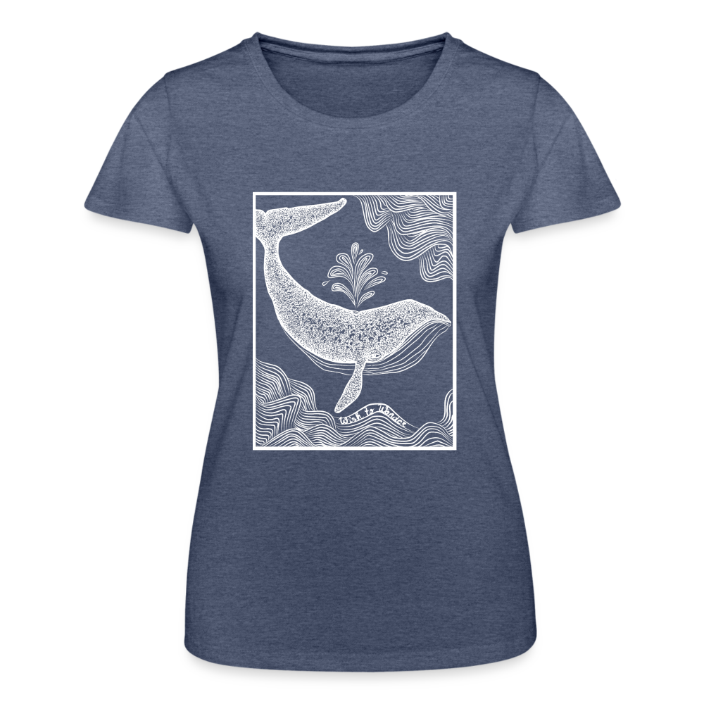 Wish To Wonder - Whale | Fruit of the Loom Women’s T-Shirt - heather navy