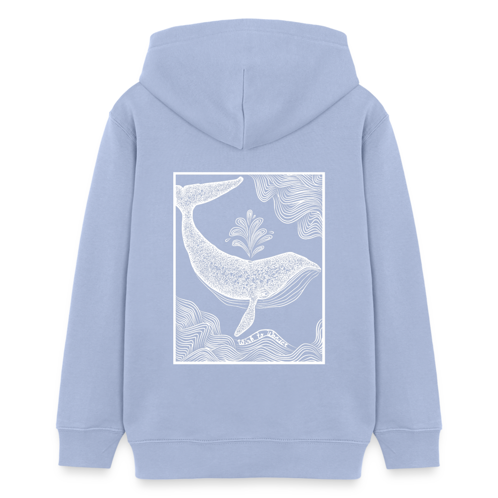 Wish To Wonder - whale | Teen Organic Hoodie - sky