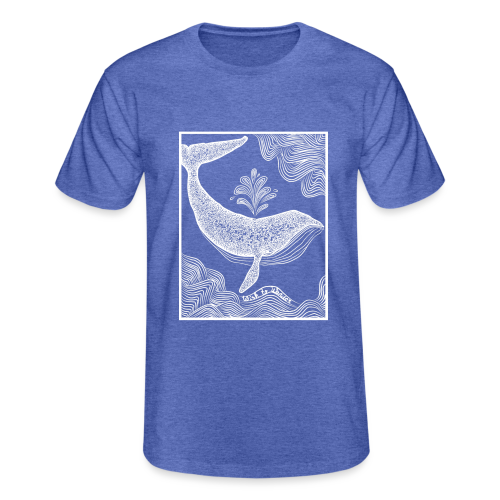 Wish To Wonder - Whale | Fruit of the Loom Men's T-shirt - heather blue