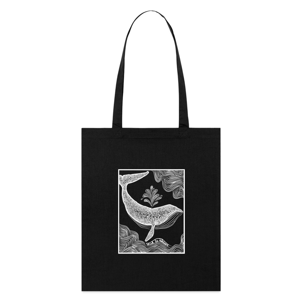 Wish To Wonder - whale | Organic Tote Bag - black