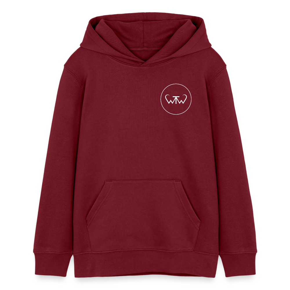 Wish To Wonder - whale | Teen Organic Hoodie - burgundy