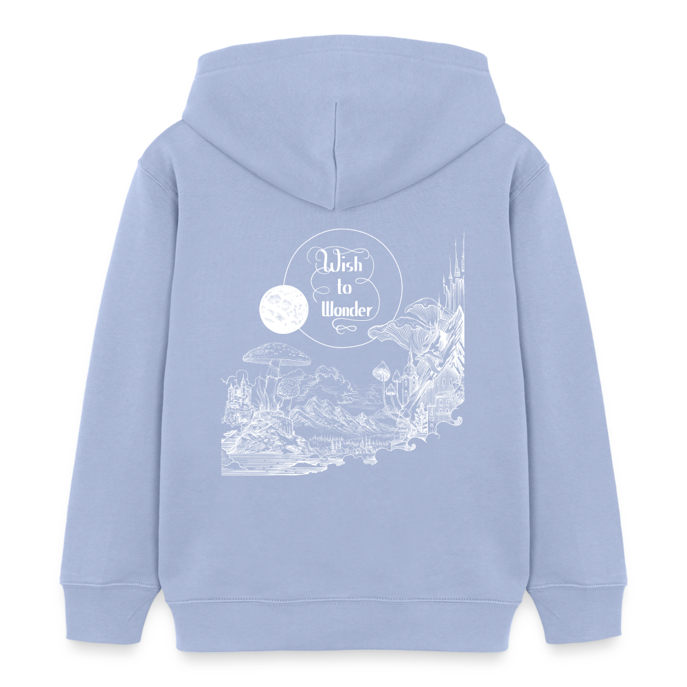 Wish To Wonder - Welcome To Wonderland | Kids’ Organic Hoodie - sky