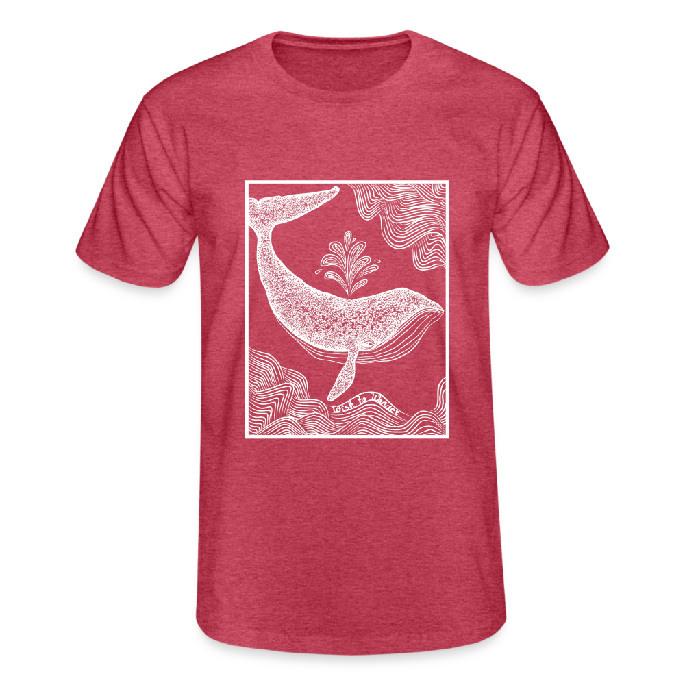 Wish To Wonder - Whale | Fruit of the Loom Men's T-shirt - heather red