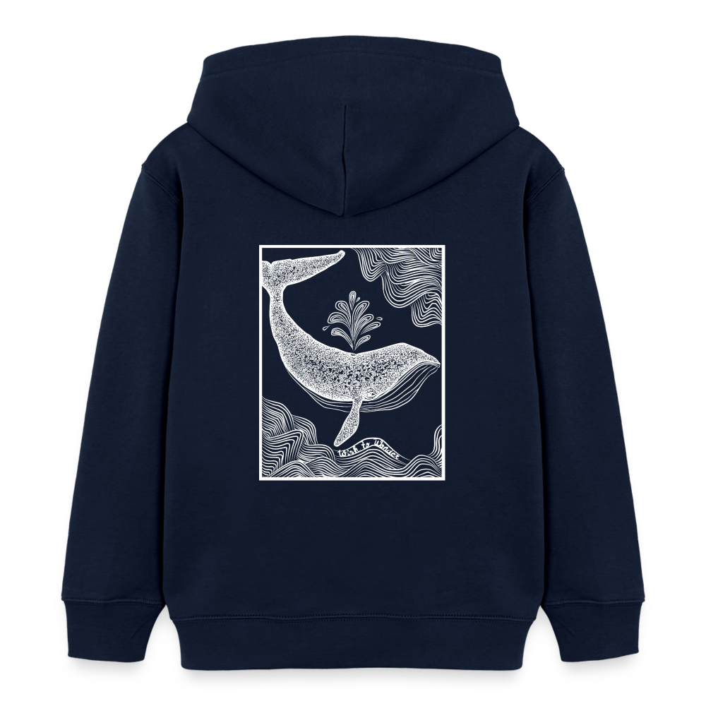 Wish To Wonder - whale | Kids’ Organic Hoodie - navy