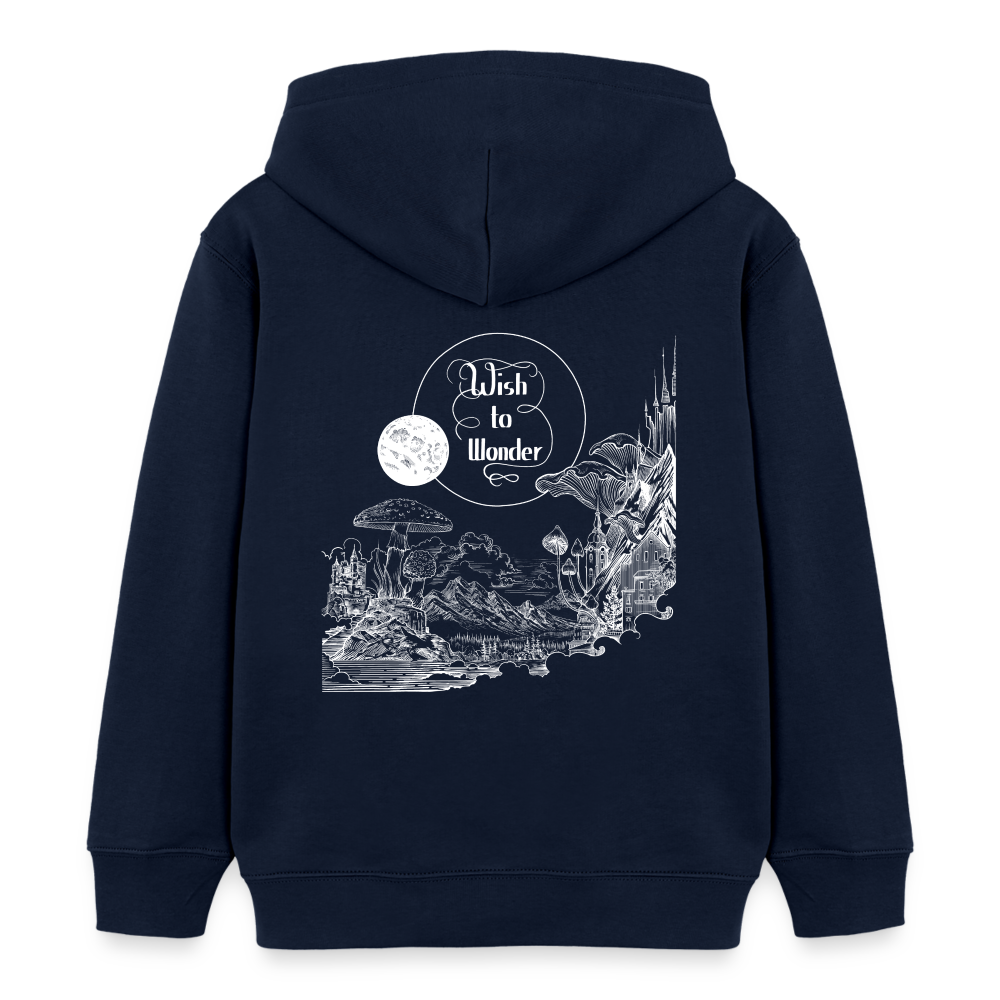 Wish To Wonder - Welcome To Wonderland | Kids’ Organic Hoodie - navy