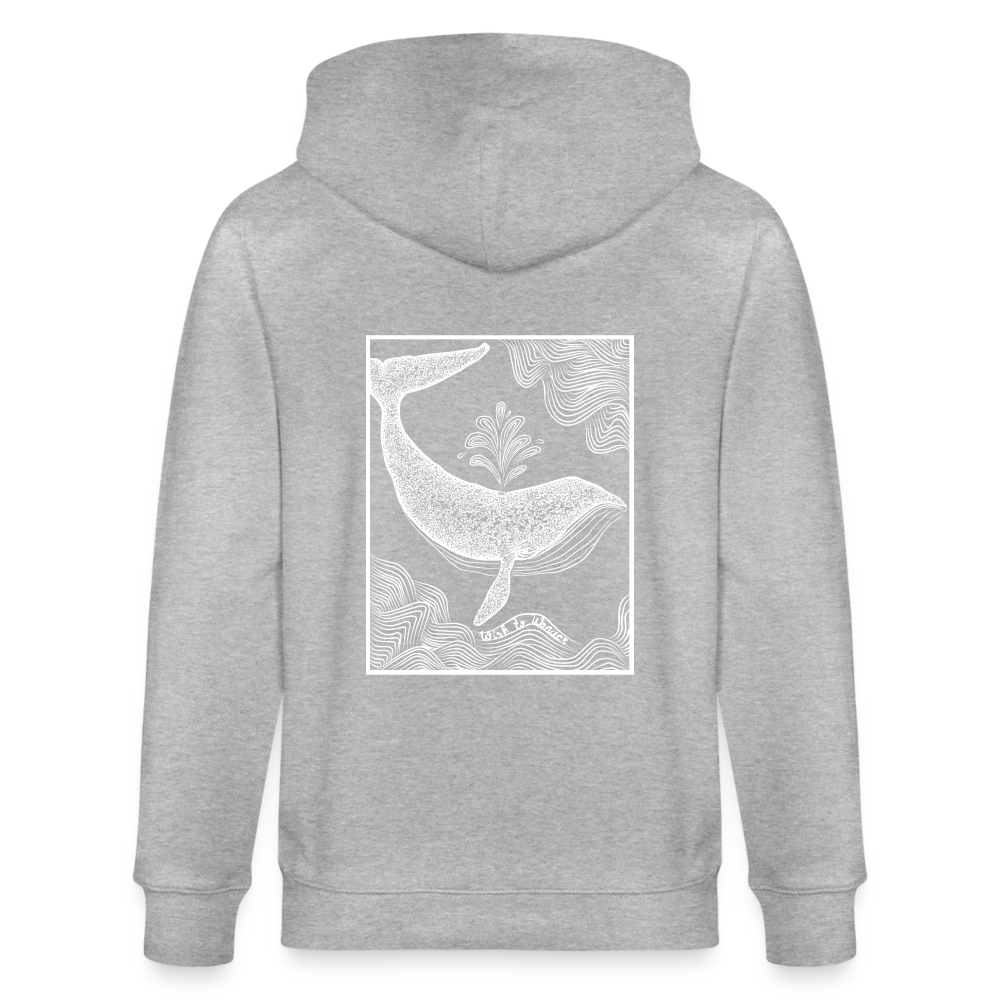 Wish To Wonder - whale | Unisex Organic Hooded Jacket - heather grey