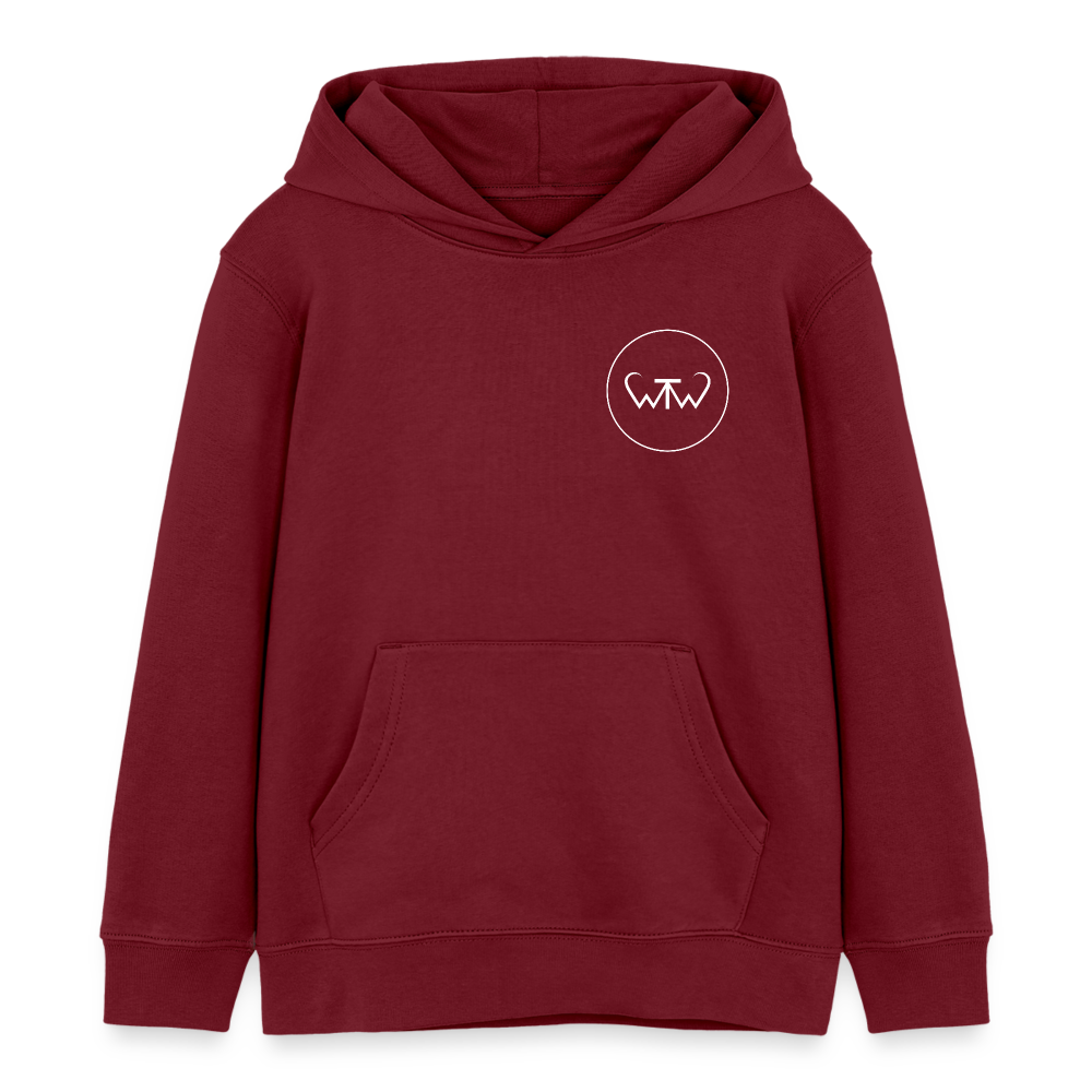 Wish To Wonder - whale | Kids’ Organic Hoodie - burgundy