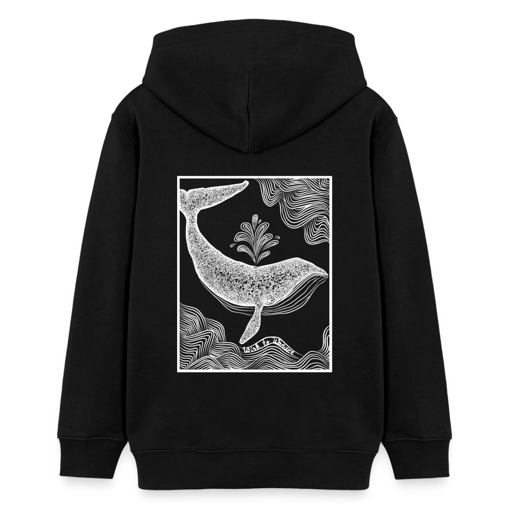 Wish To Wonder - whale | Teen Organic Hoodie - black