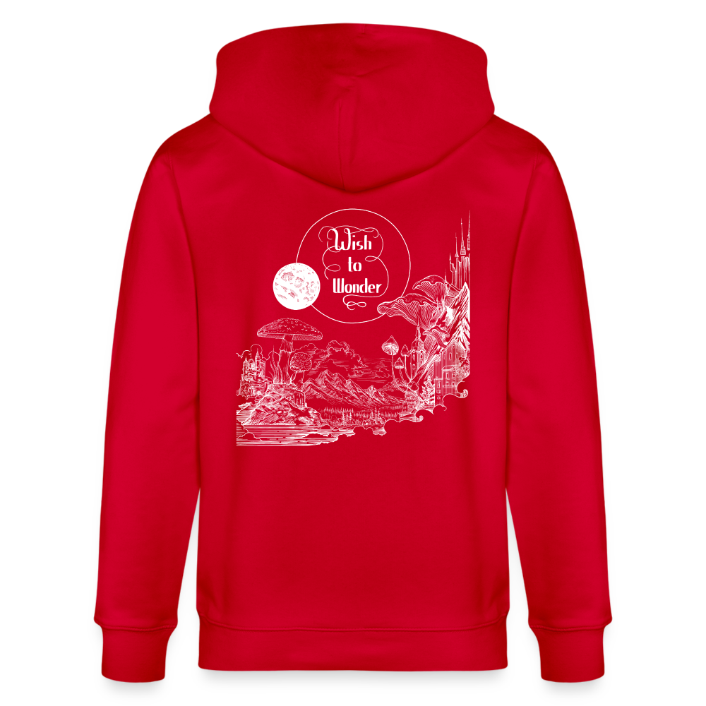 Wish To Wonder - Welcome To Wonderland |  Unisex Organic Hooded Jacket - red