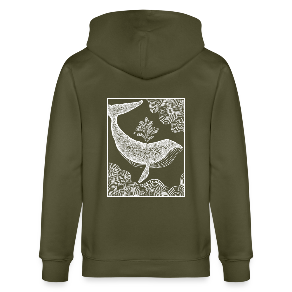 Wish To Wonder - whale | Unisex Organic Hooded Jacket - khaki