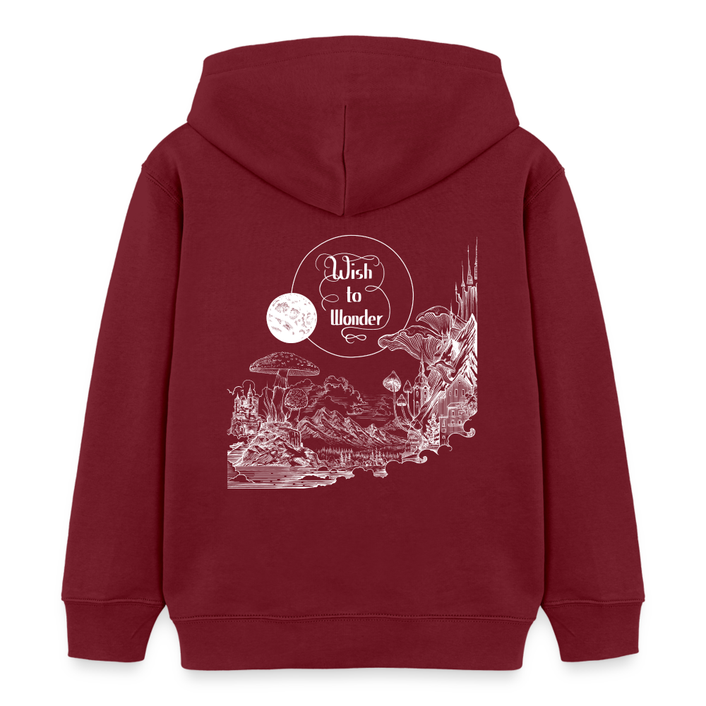 Wish To Wonder - Welcome To Wonderland | Kids’ Organic Hoodie - burgundy