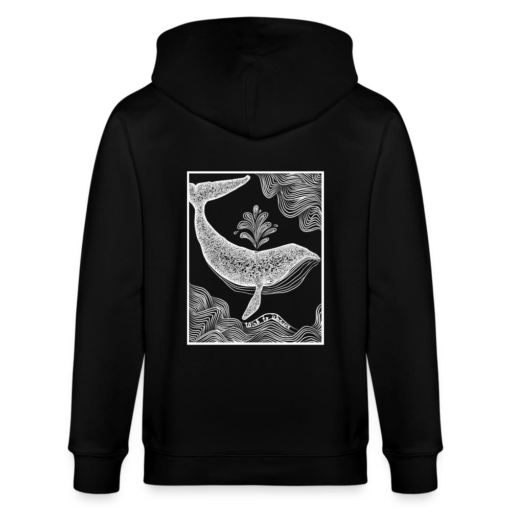 Wish To Wonder - whale | Unisex Organic Hooded Jacket - black