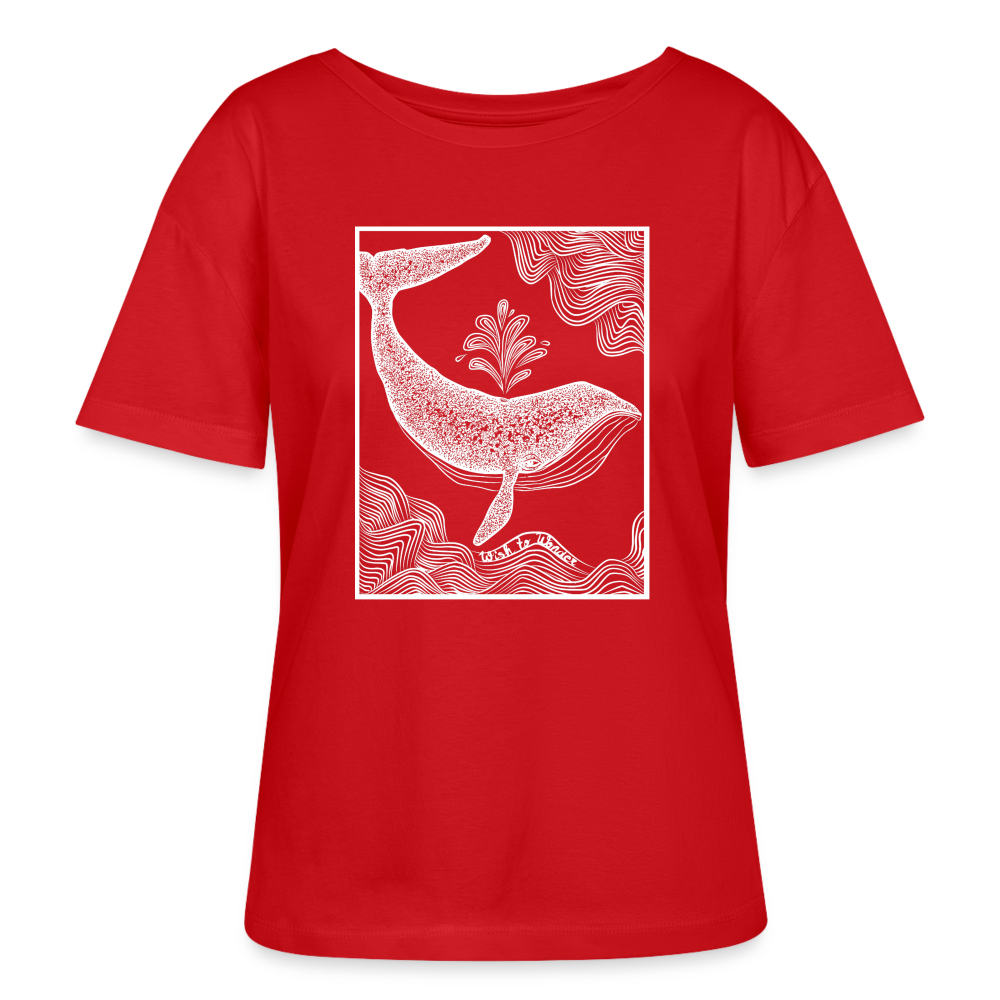 Wish To Wonder - whale | Relaxed Female Organic T-Shirt - red