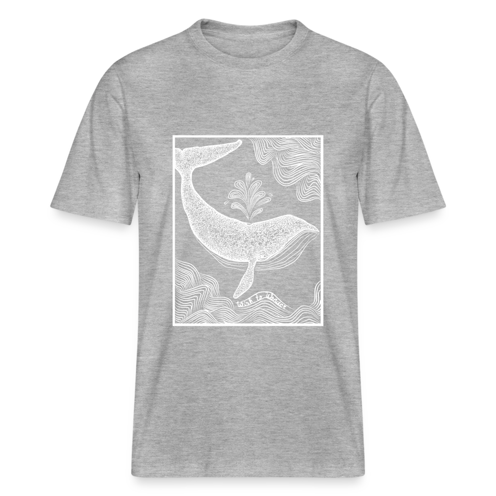 Wish To Wonder - whale | Relaxed Fit Unisex Organic T-Shirt - heather grey