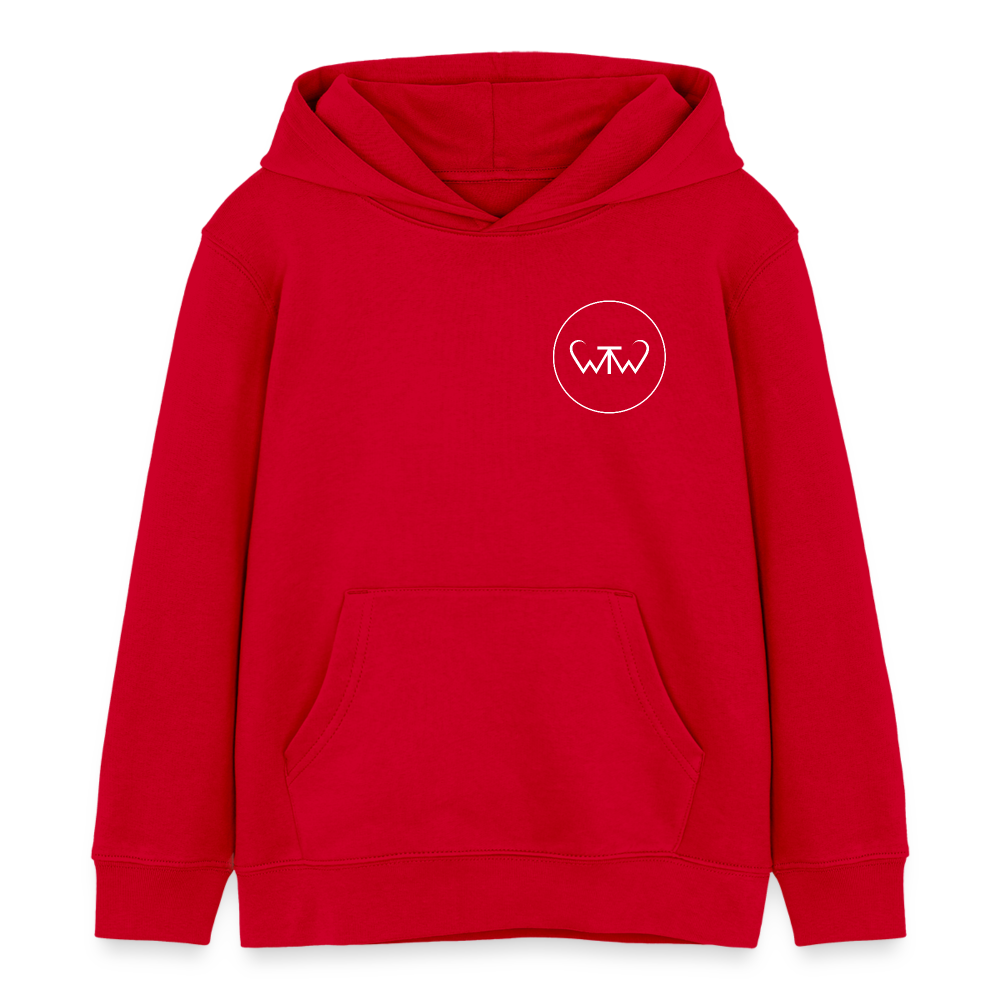 Wish To Wonder - Welcome To Wonderland | Kids’ Organic Hoodie - red