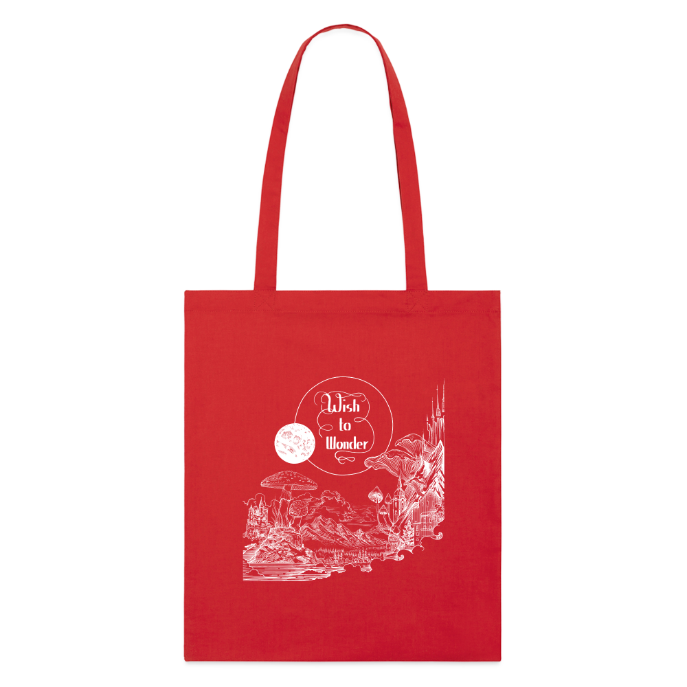 Wish To Wonder - Welcome To Wonderland | Organic Tote Bag - red