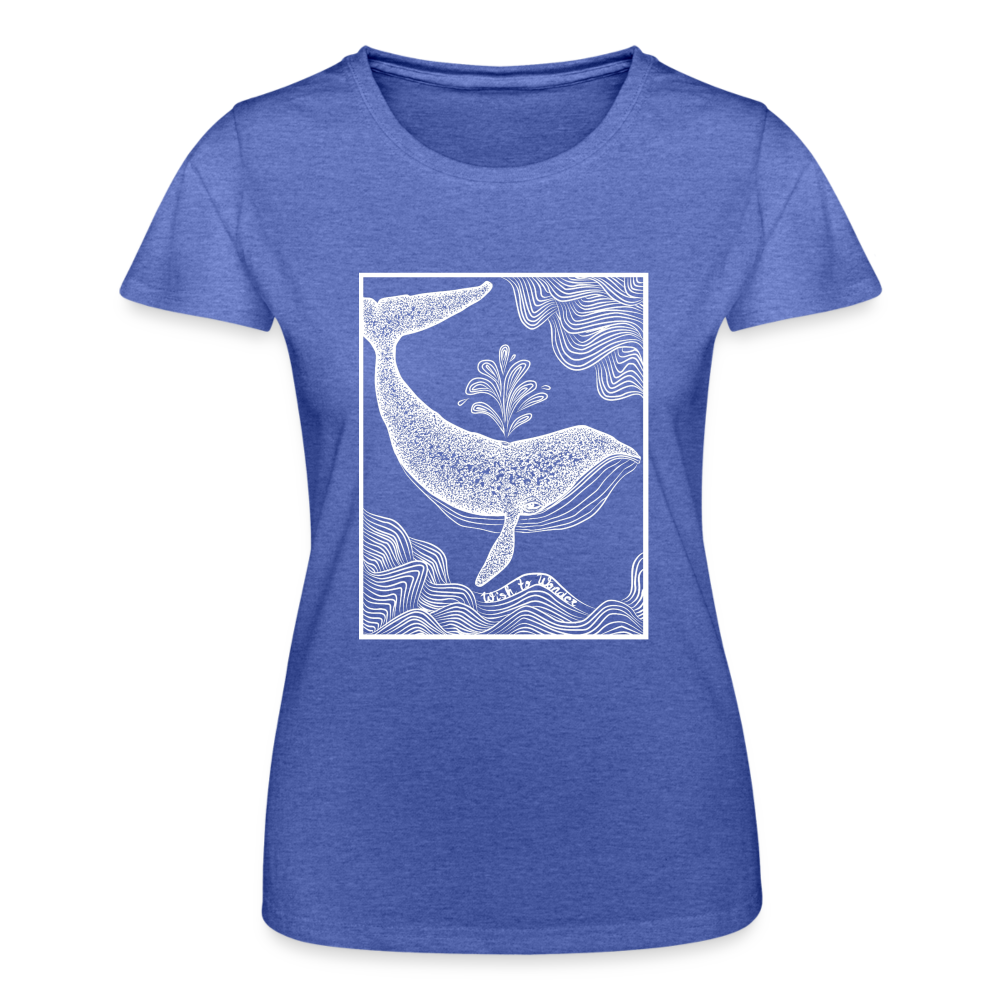 Wish To Wonder - Whale | Fruit of the Loom Women’s T-Shirt - heather blue