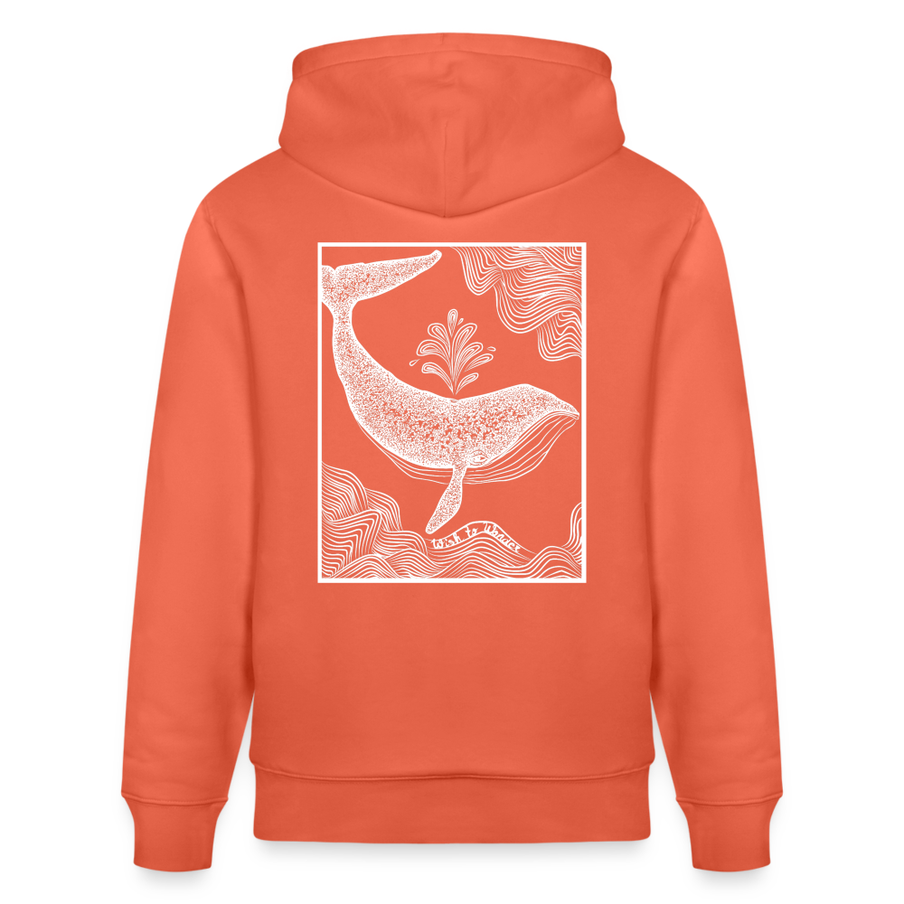 Wish To Wonder - whale | Unisex Organic Hoodie - light red