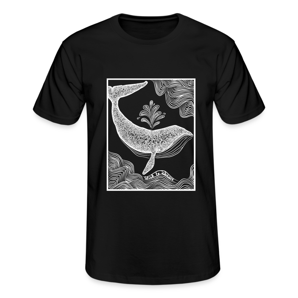 Wish To Wonder - Whale | Fruit of the Loom Men's T-shirt - black