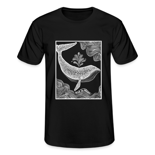 Wish To Wonder - Whale | Fruit of the Loom Men's T-shirt - black