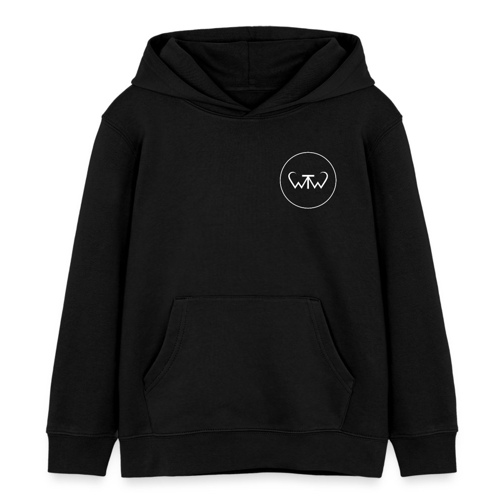 Wish To Wonder - whale | Kids’ Organic Hoodie - black