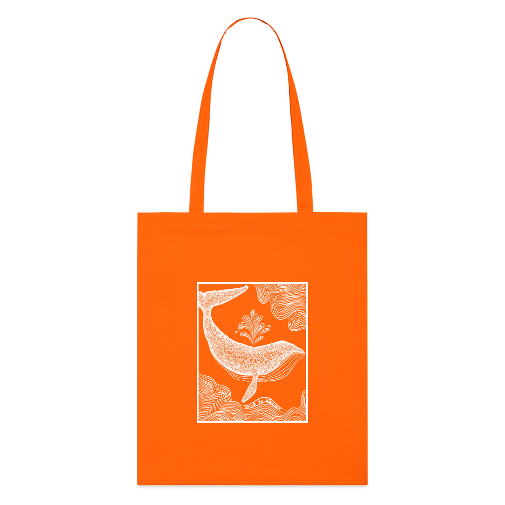 Wish To Wonder - whale | Organic Tote Bag - bright orange