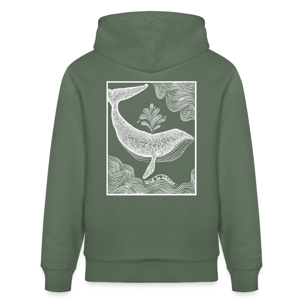 Wish To Wonder - whale | Unisex Organic Hoodie - cypress green