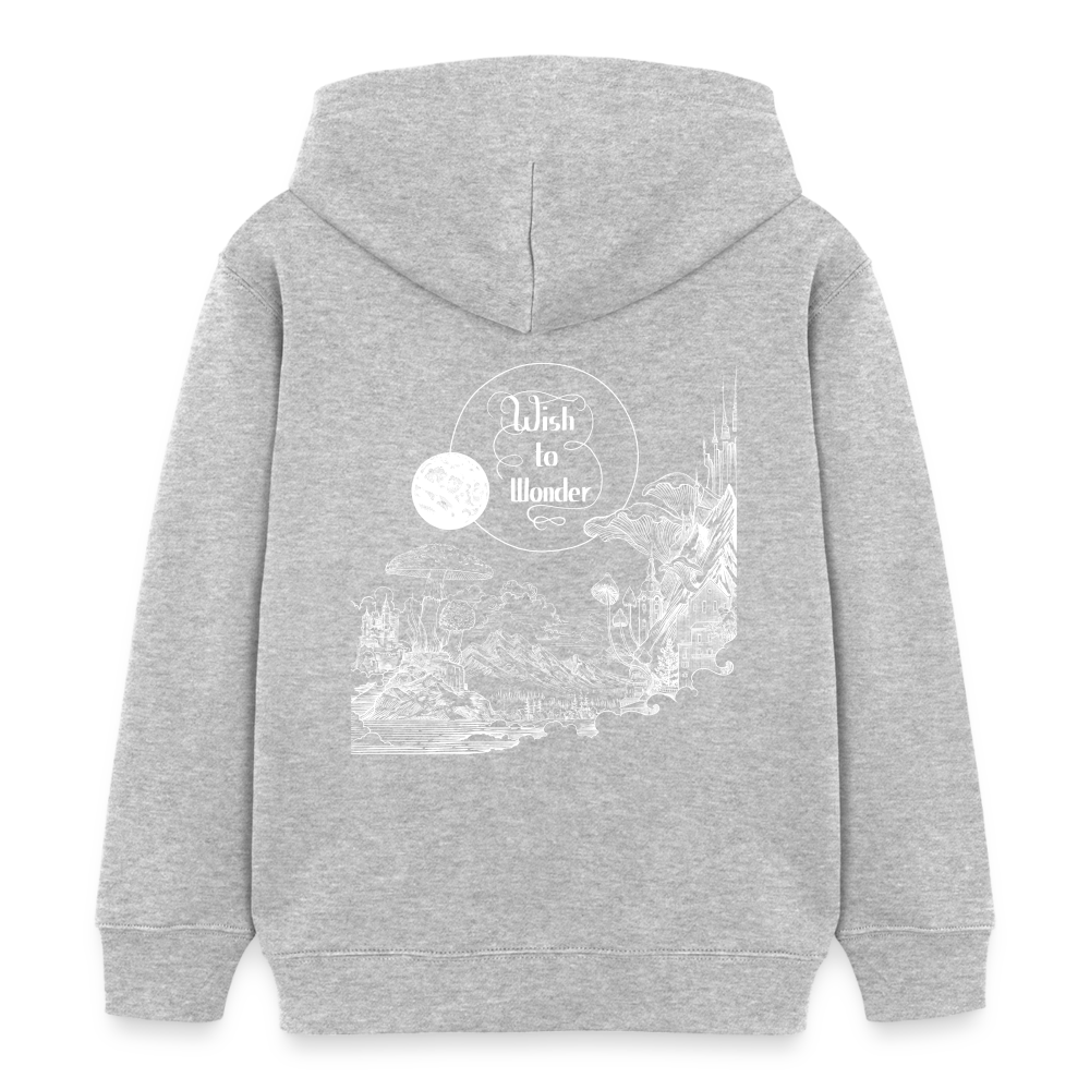 Wish To Wonder - Welcome To Wonderland | Kids’ Organic Hoodie - heather grey