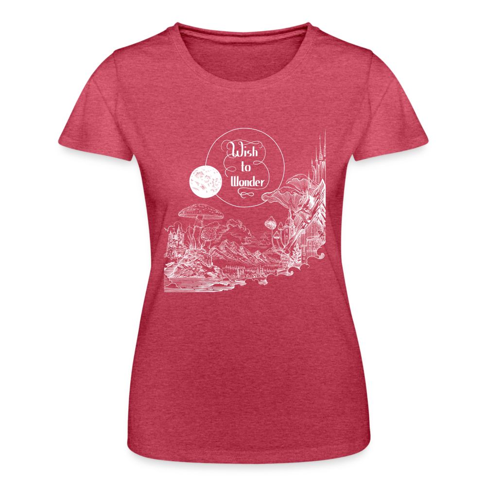 Wish To Wonder - Welcome To Wonderland | Fruit of the loom Women’s T-Shirt - heather red