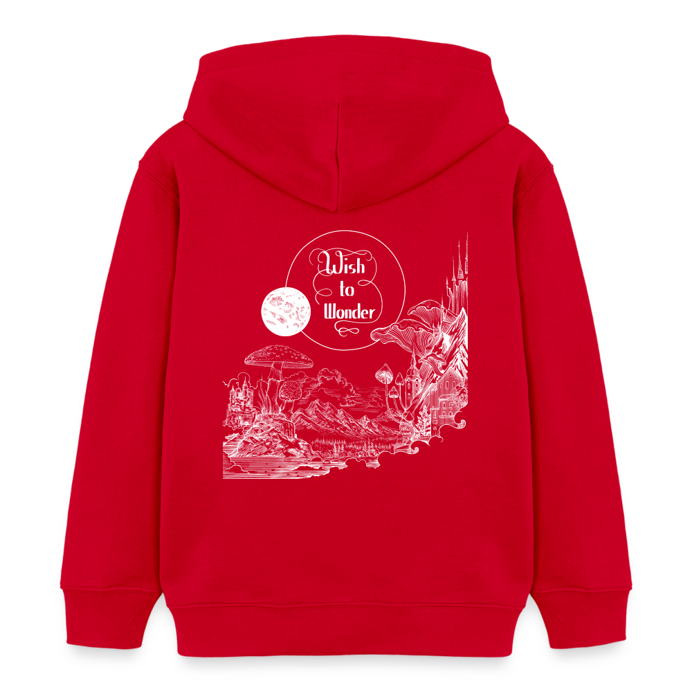 Wish To Wonder - Welcome To Wonderland | Kids’ Organic Hoodie - red