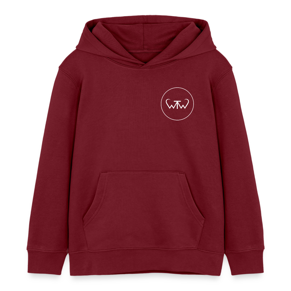 Wish To Wonder - Welcome To Wonderland | Kids’ Organic Hoodie - burgundy