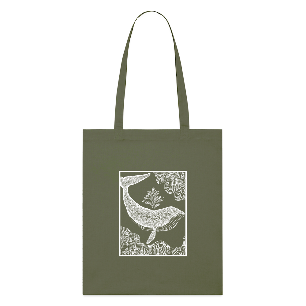 Wish To Wonder - whale | Organic Tote Bag - khaki