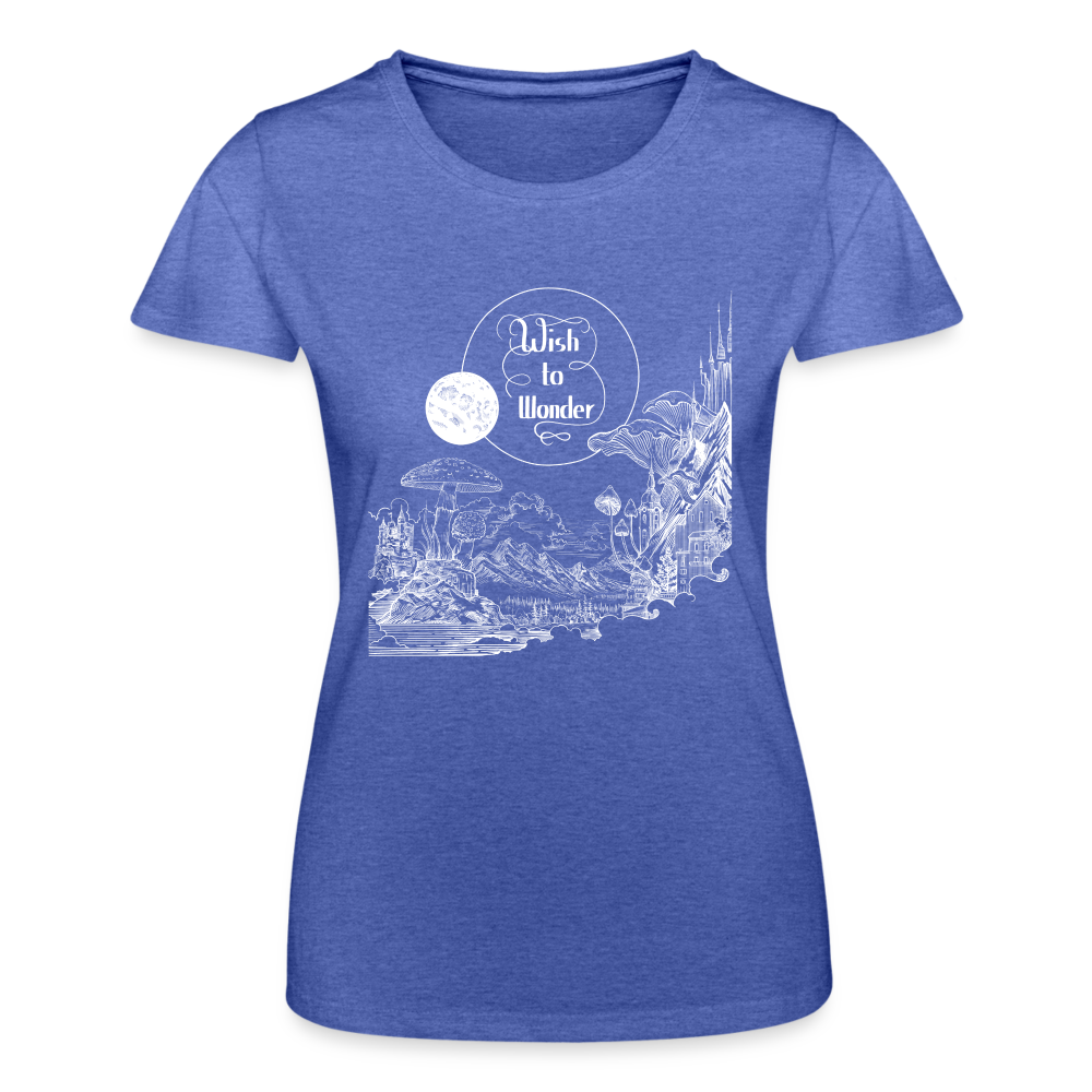 Wish To Wonder - Welcome To Wonderland | Fruit of the loom Women’s T-Shirt - heather blue