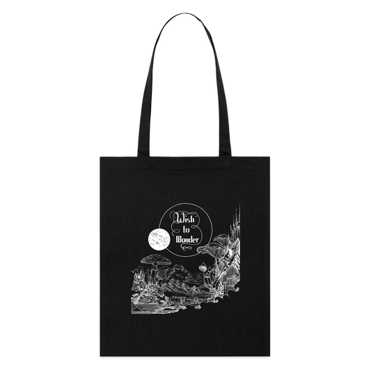 Wish To Wonder - Welcome To Wonderland | Organic Tote Bag - black