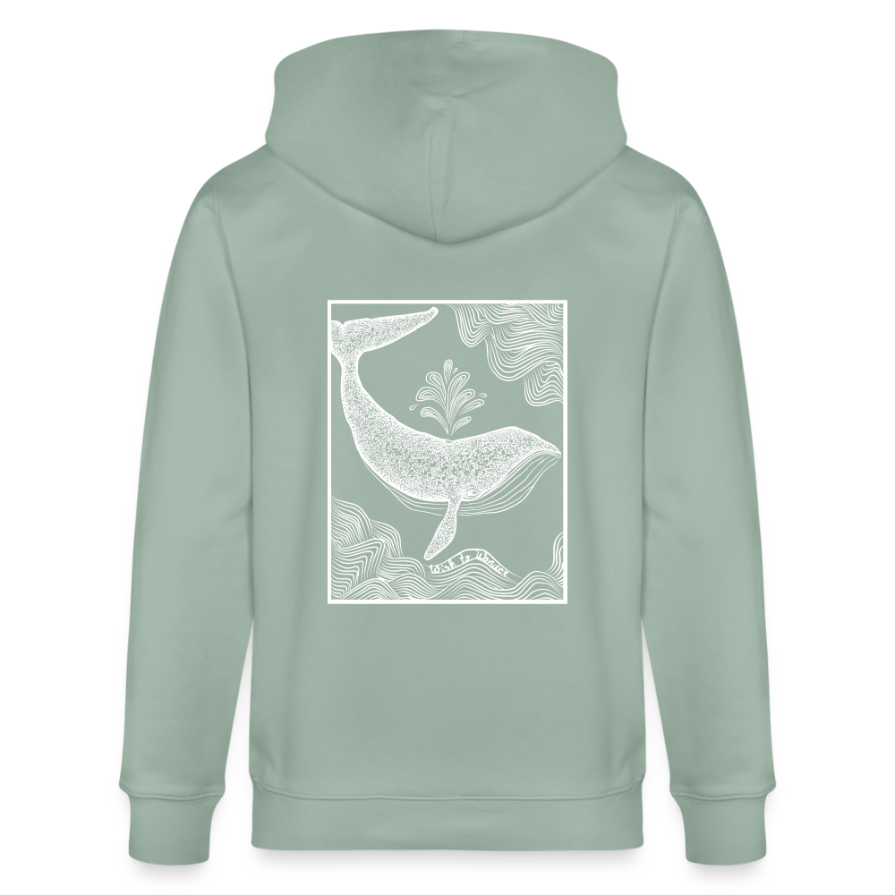 Wish To Wonder - whale | Unisex Organic Hooded Jacket - aloe