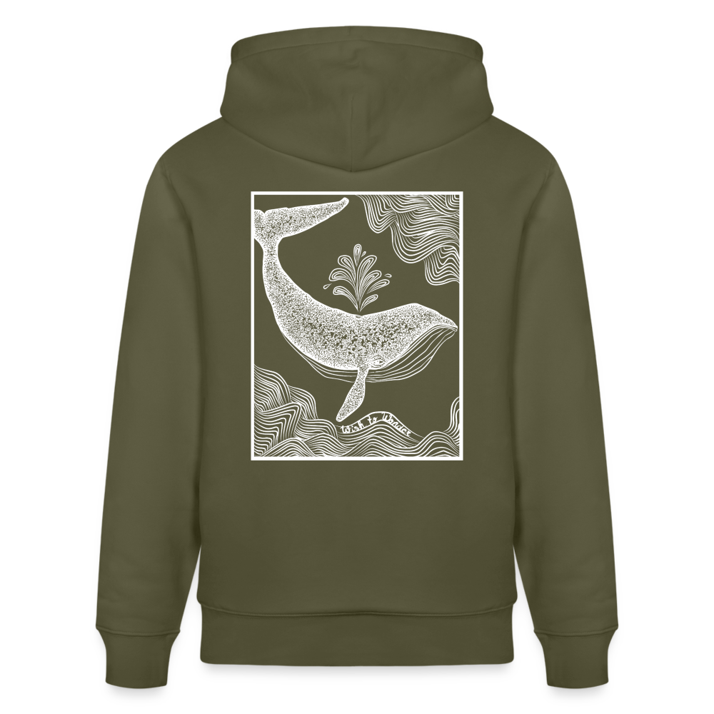 Wish To Wonder - whale | Unisex Organic Hoodie - khaki green