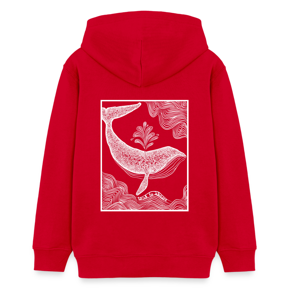 Wish To Wonder - whale | Teen Organic Hoodie - red