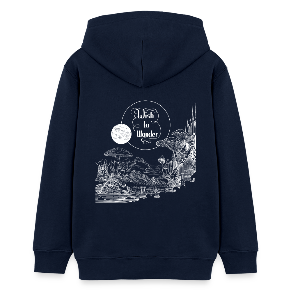 Wish To Wonder - Welcome To Wonderland | Teen Organic Hoodie - navy