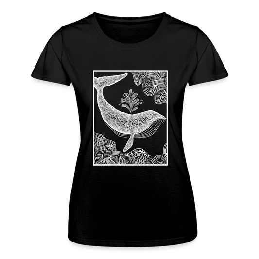 Wish To Wonder - Whale | Fruit of the Loom Women’s T-Shirt - black