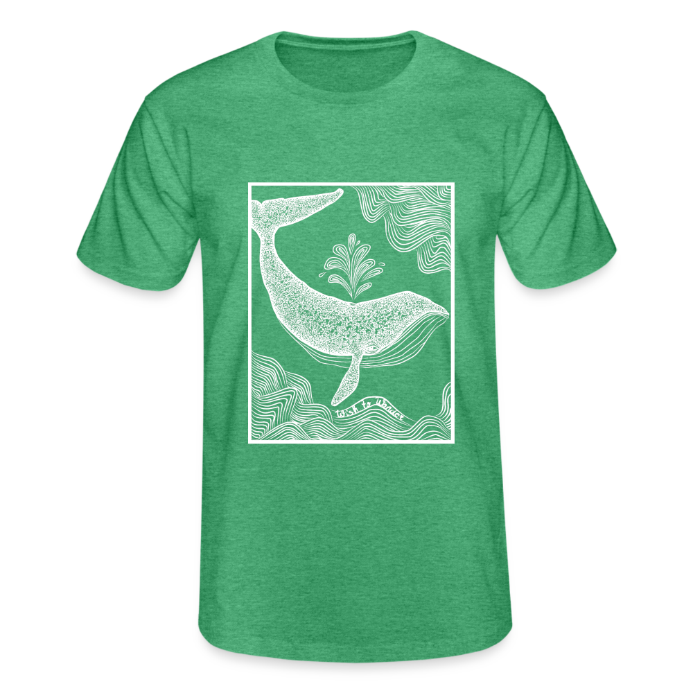 Wish To Wonder - Whale | Fruit of the Loom Men's T-shirt - heather green