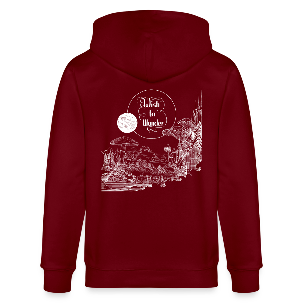 Wish To Wonder - Welcome To Wonderland |  Unisex Organic Hooded Jacket - burgundy